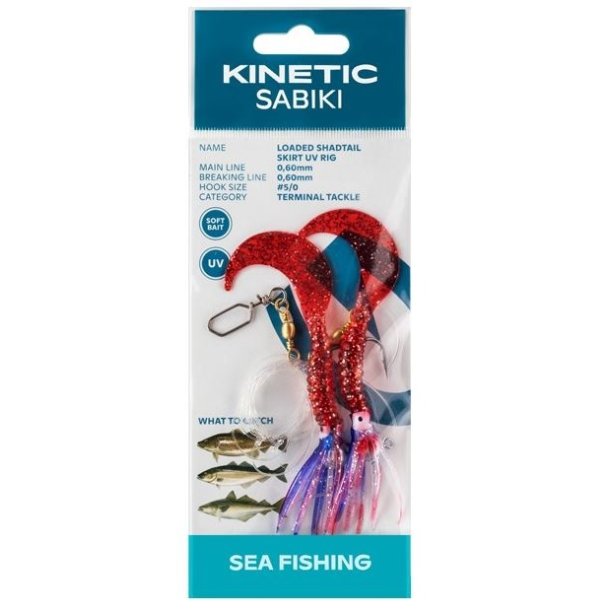 Kinetic Sabiki Loaded Shadtail Skirt UV Rig
